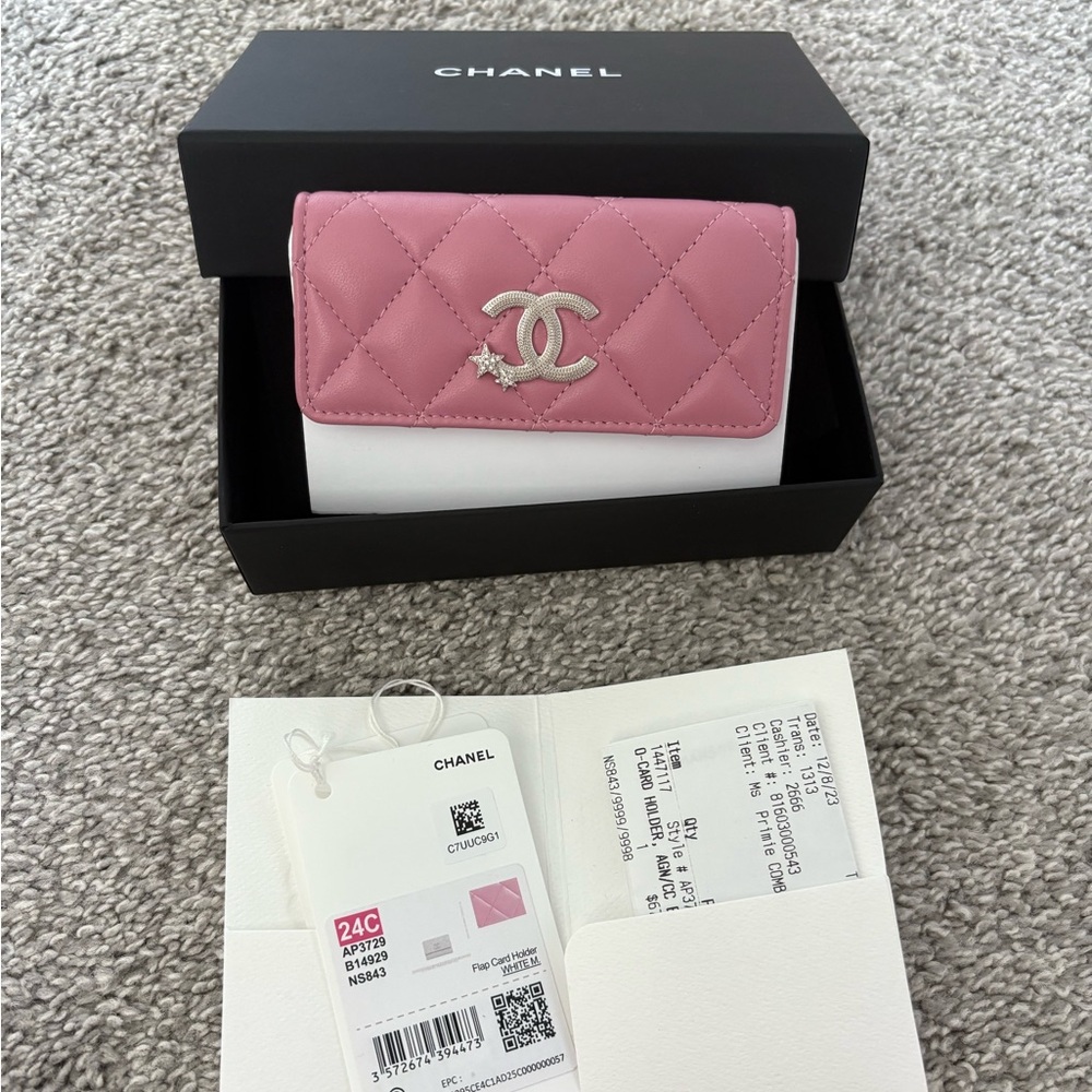 CHANEL Pink Quilted Wallet